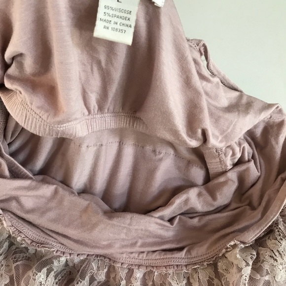 Kenar size size large pink tiered lace camisole shelf bra layered or tiered - Picture 9 of 13